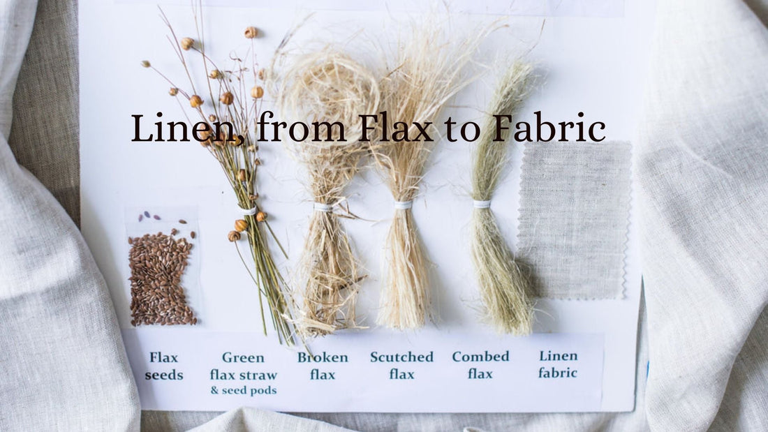 linen from flax to fabric linen process to make create linen from seed, linen field to fabric linen